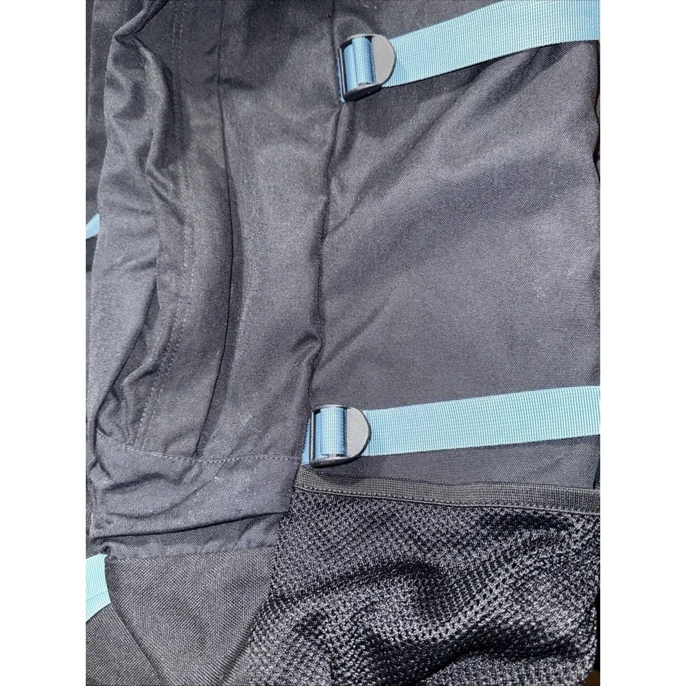 The North Face Vintage Large Hiking Backpack Black with Teal Accent Straps